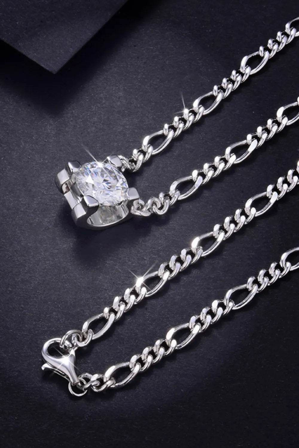 2 Carat Moissanite 925 Sterling Silver Pendant Necklace - luxurift