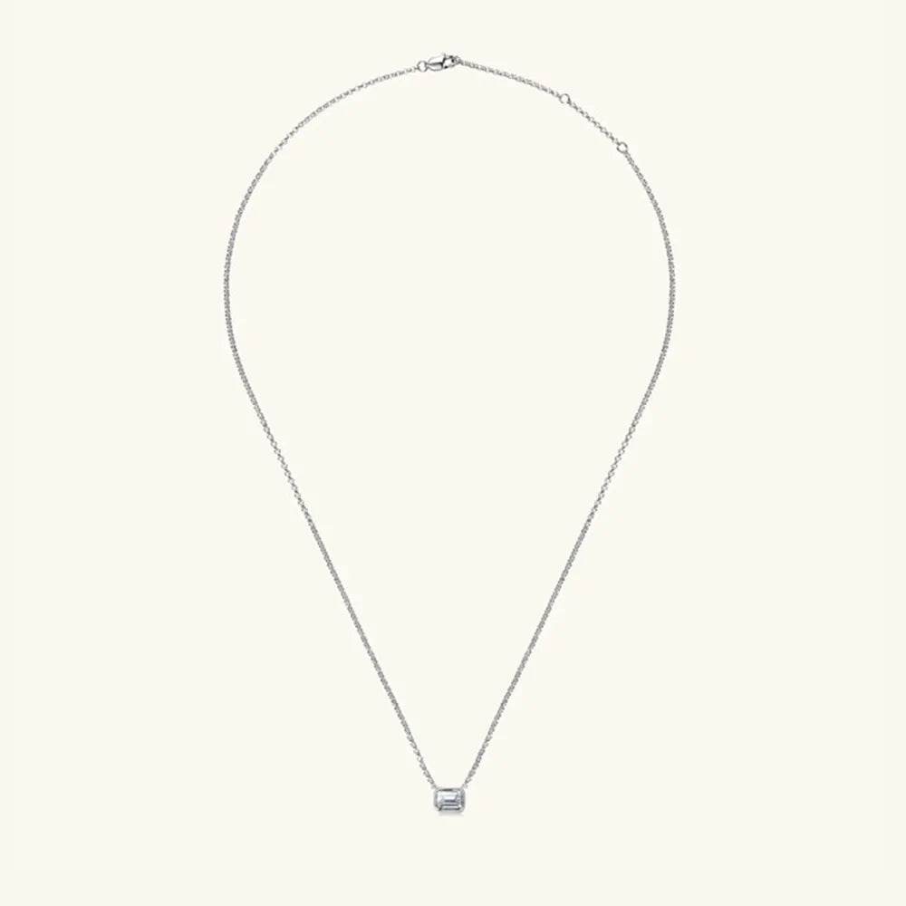 1 Carat Moissanite 925 Sterling Silver Pendant Necklace - luxurift