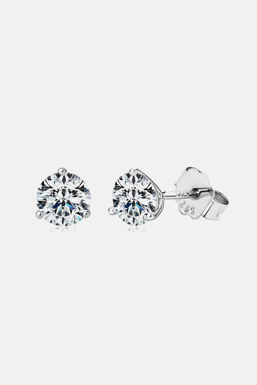 Moissanite 925 Sterling Silver Stud Earrings - luxurift
