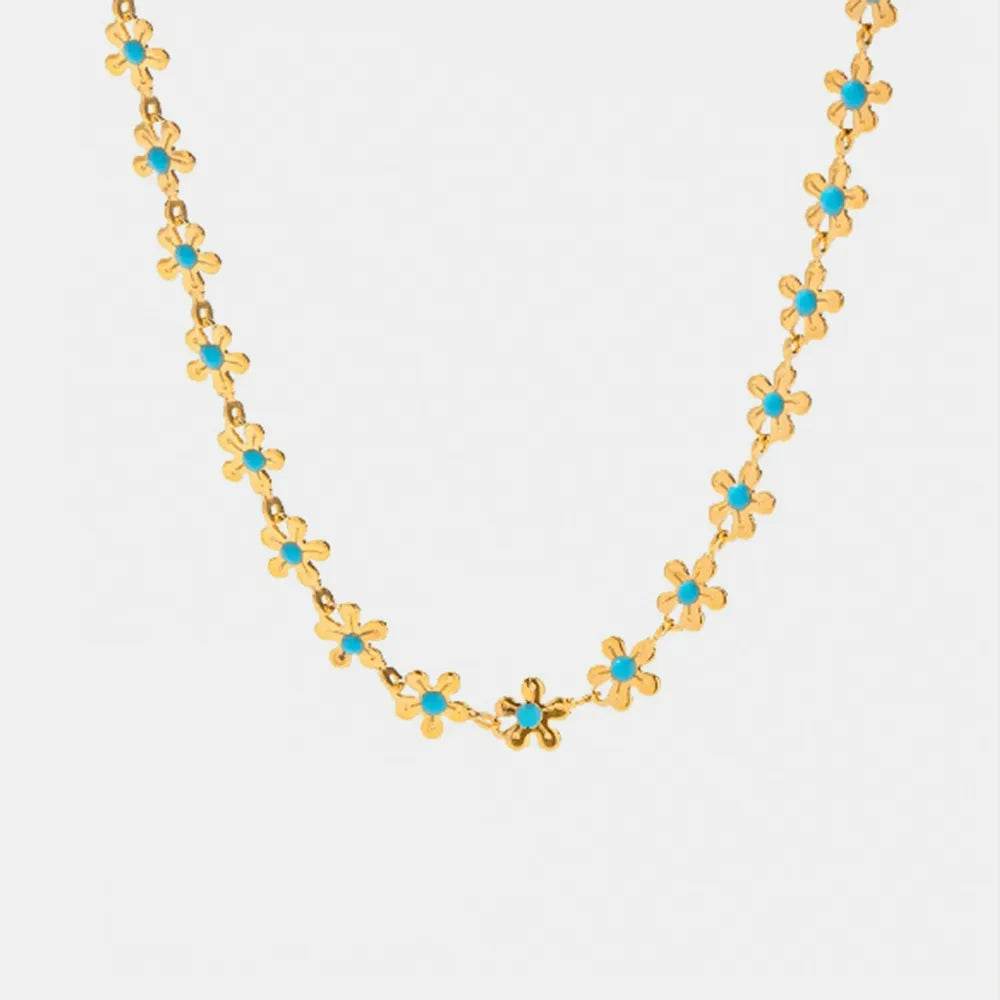 Titanium Steel Drip Oil Flower Necklace - luxurift
