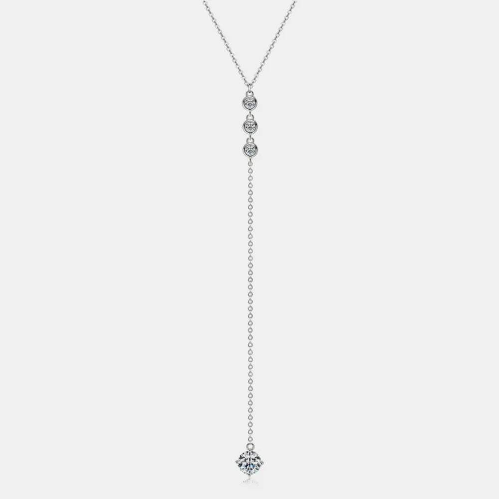 1.3 Carat Moissanite 925 Sterling Silver Drop Necklace - luxurift