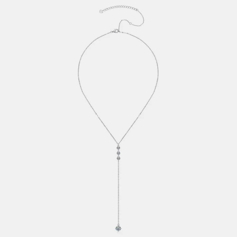 1.3 Carat Moissanite 925 Sterling Silver Drop Necklace - luxurift
