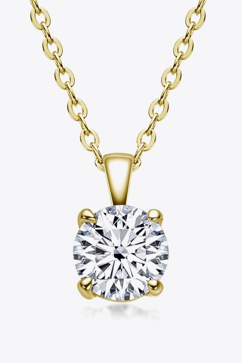 925 Sterling Silver 1 Carat Moissanite Chain-Link Necklace - luxurift