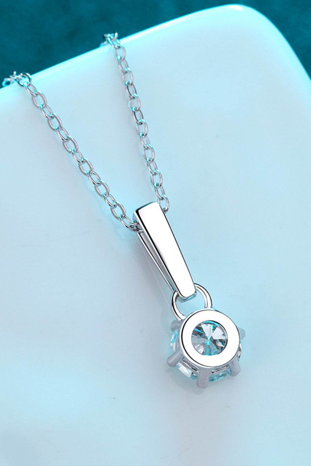 1 Carat Moissanite 925 Sterling Silver Chain-Link Necklace - luxurift
