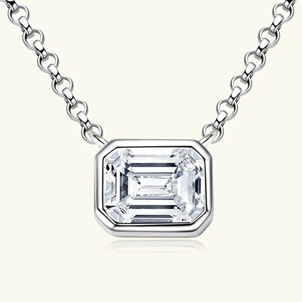 1 Carat Moissanite 925 Sterling Silver Pendant Necklace - luxurift