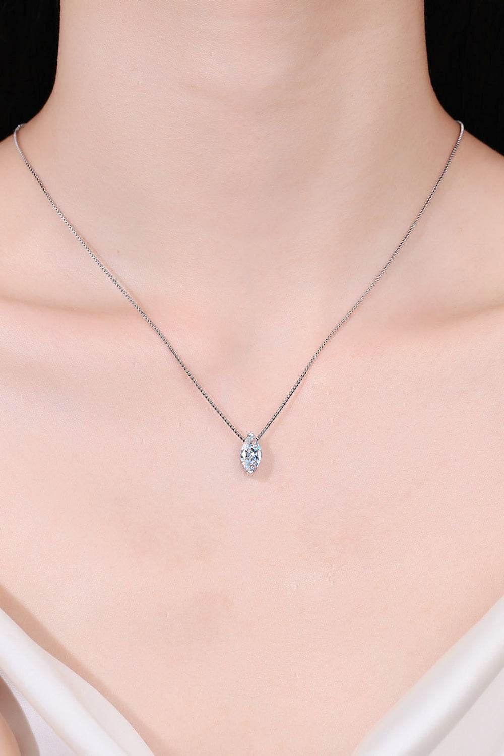 1 Carat Moissanite 925 Sterling Silver Necklace - luxurift