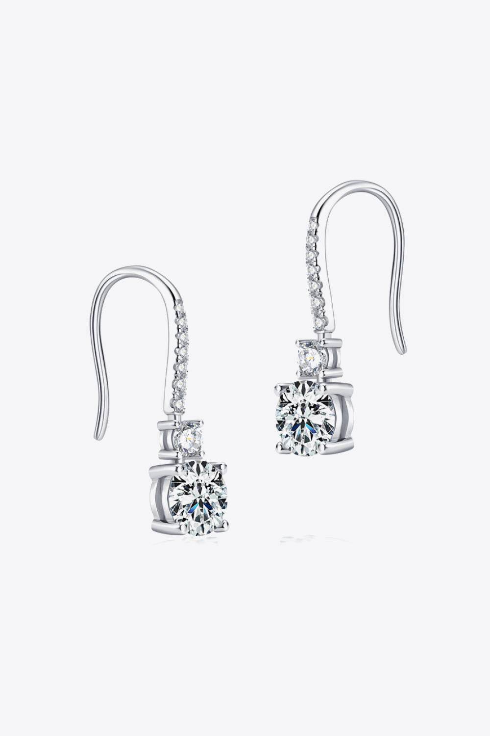 2 Carat Moissanite 925 Sterling Silver Drop Earrings - luxurift