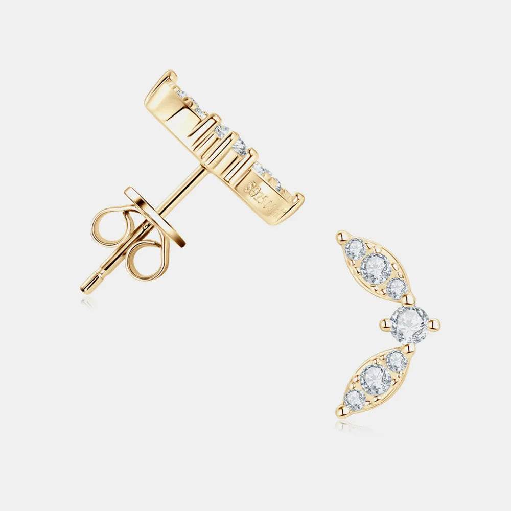 Moissanite 925 Sterling Silver Stud Earrings - luxurift