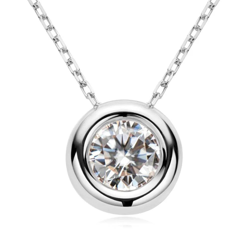 1 Carat Moissanite 925 Sterling Silver Necklace - luxurift