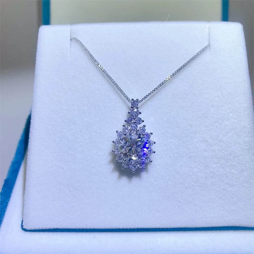 5 Carat Moissanite 925 Sterling Silver Pendant Necklace - luxurift