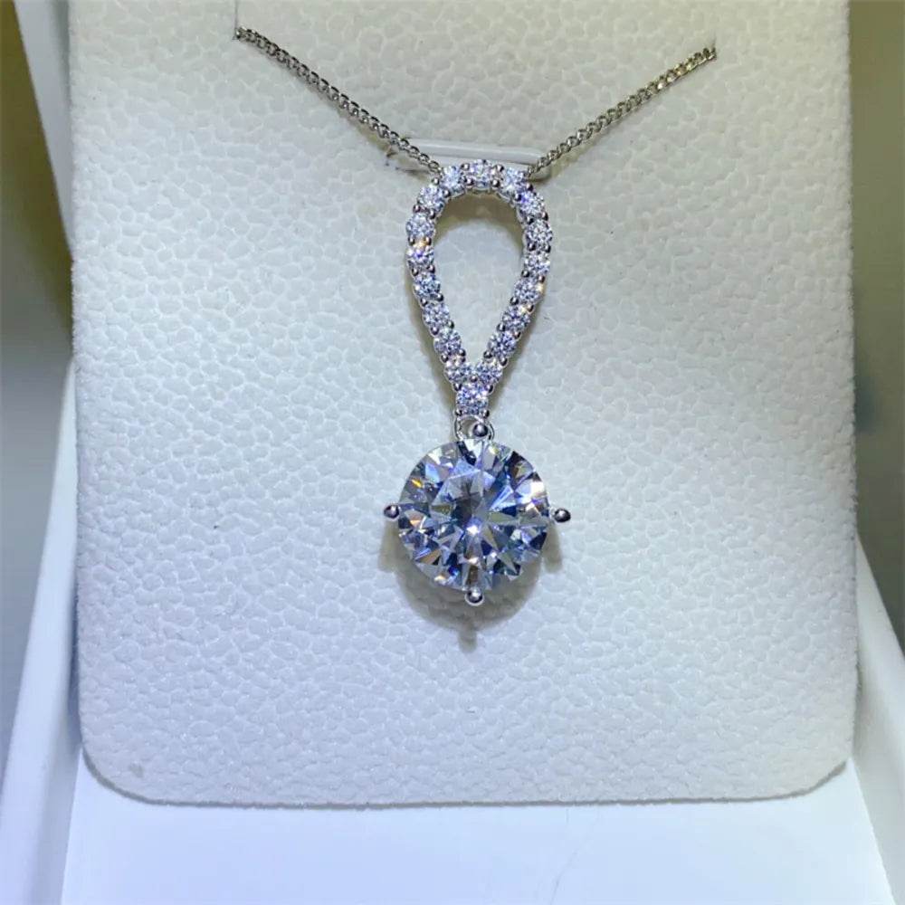 5 Carat Moissanite 925 Sterling Silver Teardrop Necklace - luxurift