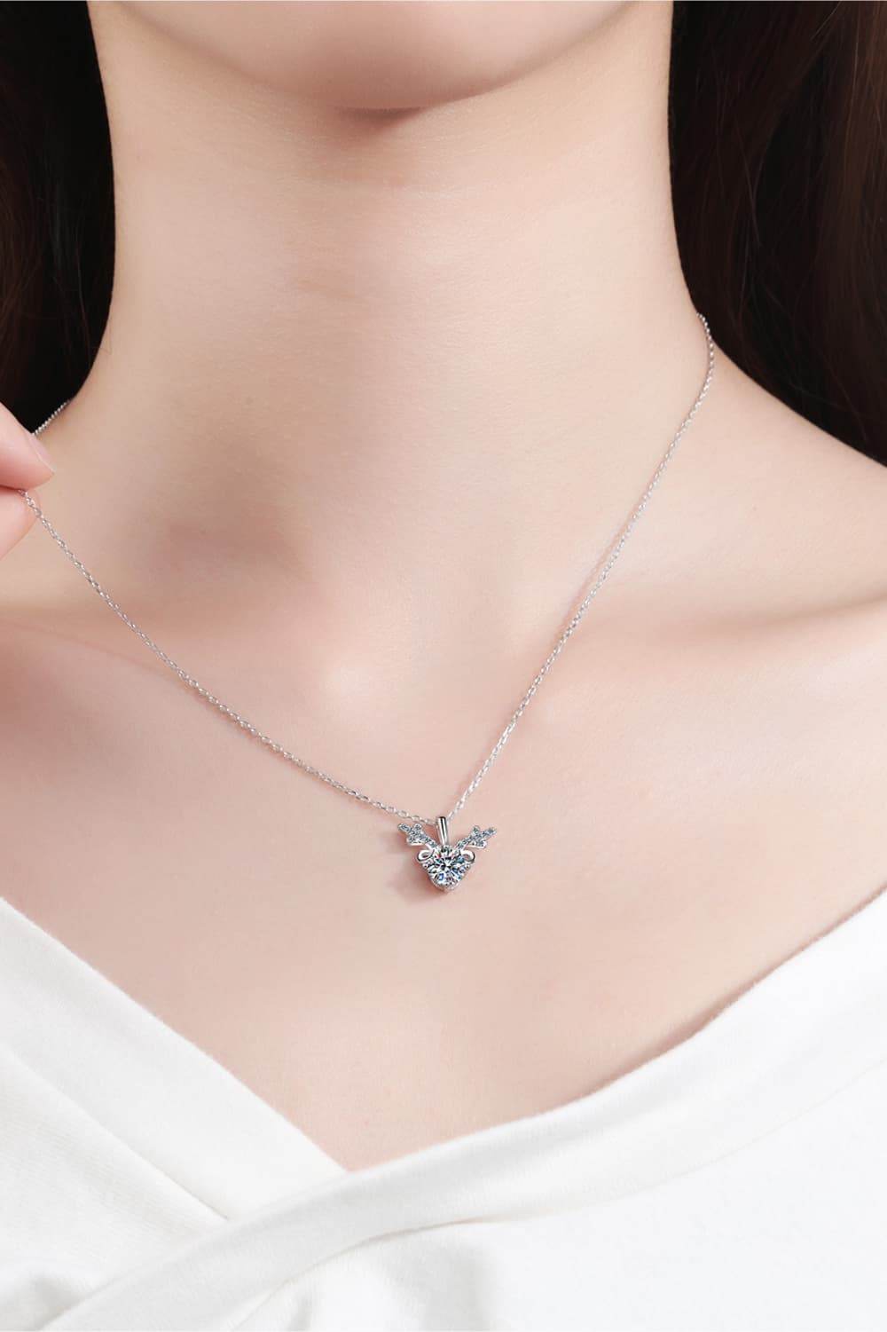 1 Carat Moissanite 925 Sterling Silver Necklace - luxurift