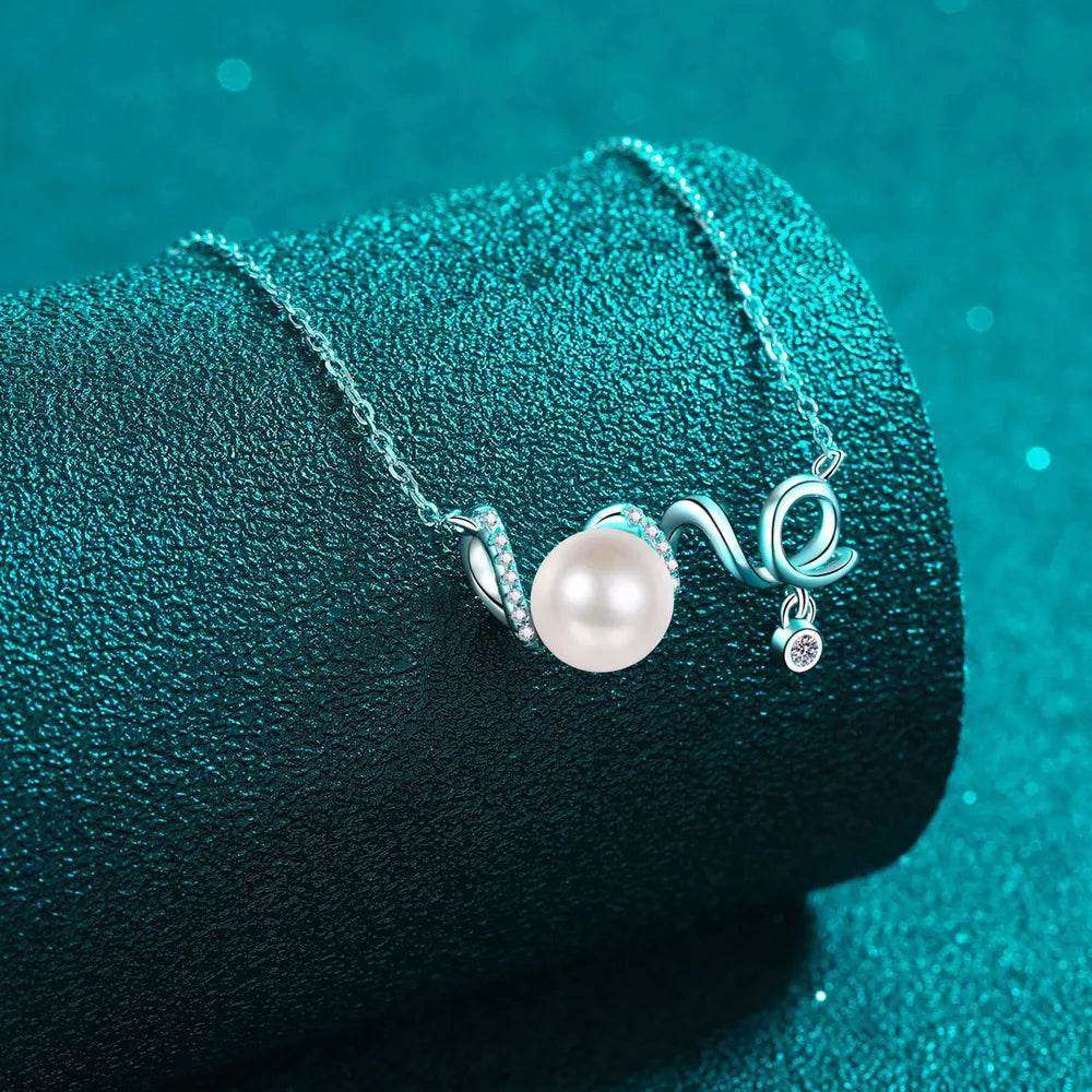 Pearl Moissanite 925 Sterling Silver Necklace - luxurift