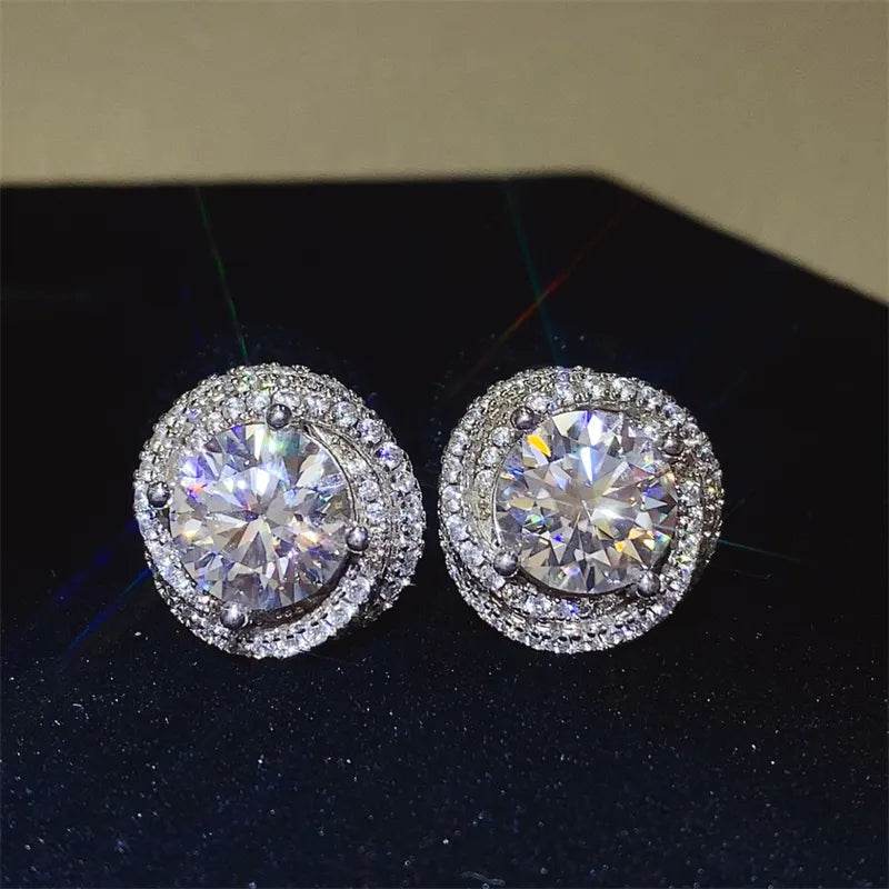 6 Carat Moissanite 925 Sterling Silver Earrings - luxurift