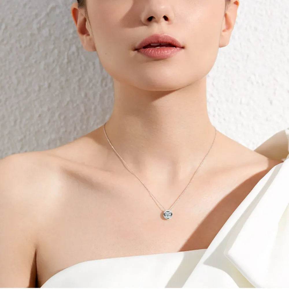 1 Carat Moissanite 925 Sterling Silver Necklace - luxurift