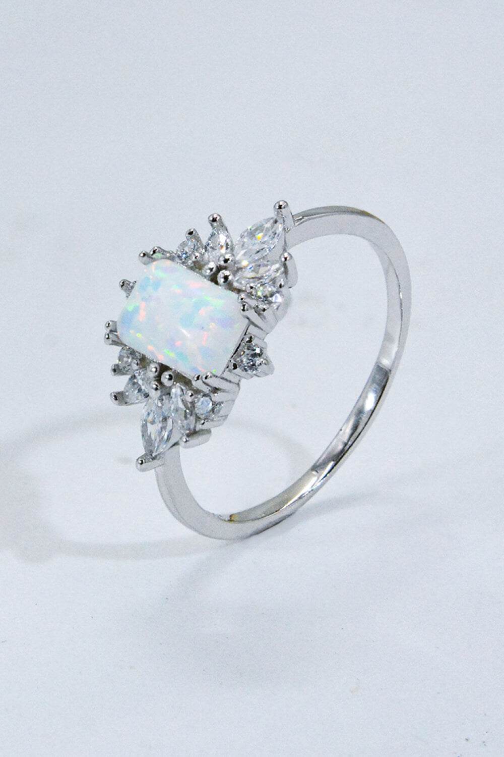 925 Sterling Silver Zircon and Opal Ring - luxurift