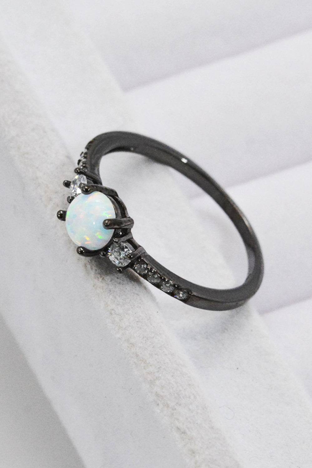 925 Sterling Silver Round Opal Ring - luxurift