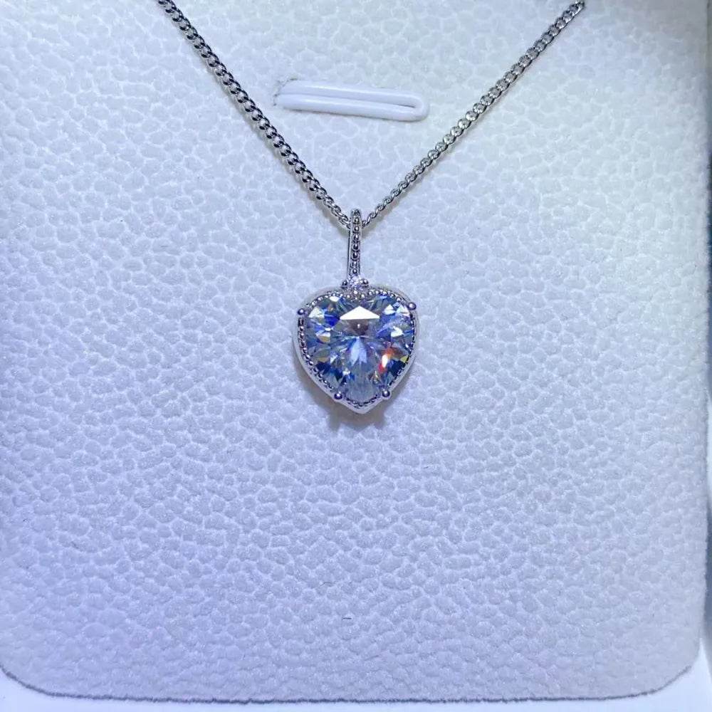 2 Carat Moissanite 925 Sterling Silver Necklace - luxurift