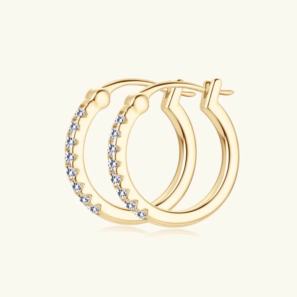925 Sterling Silver Moissanite Huggie Earrings - luxurift