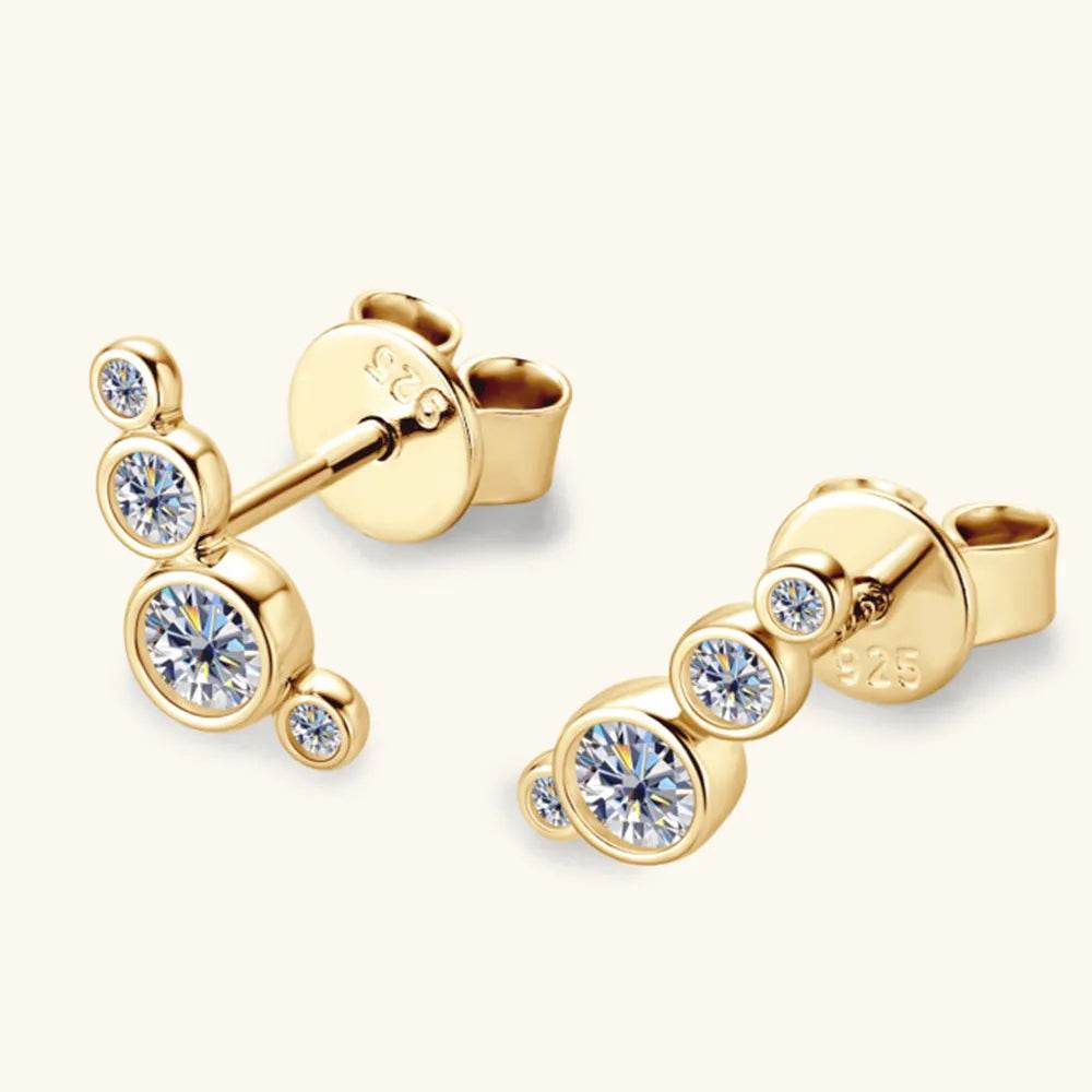 Moissanite 925 Sterling Silver Stud Earrings - luxurift