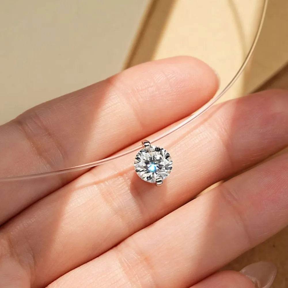 1 Carat Moissanite 925 Sterling Silver Necklace - luxurift