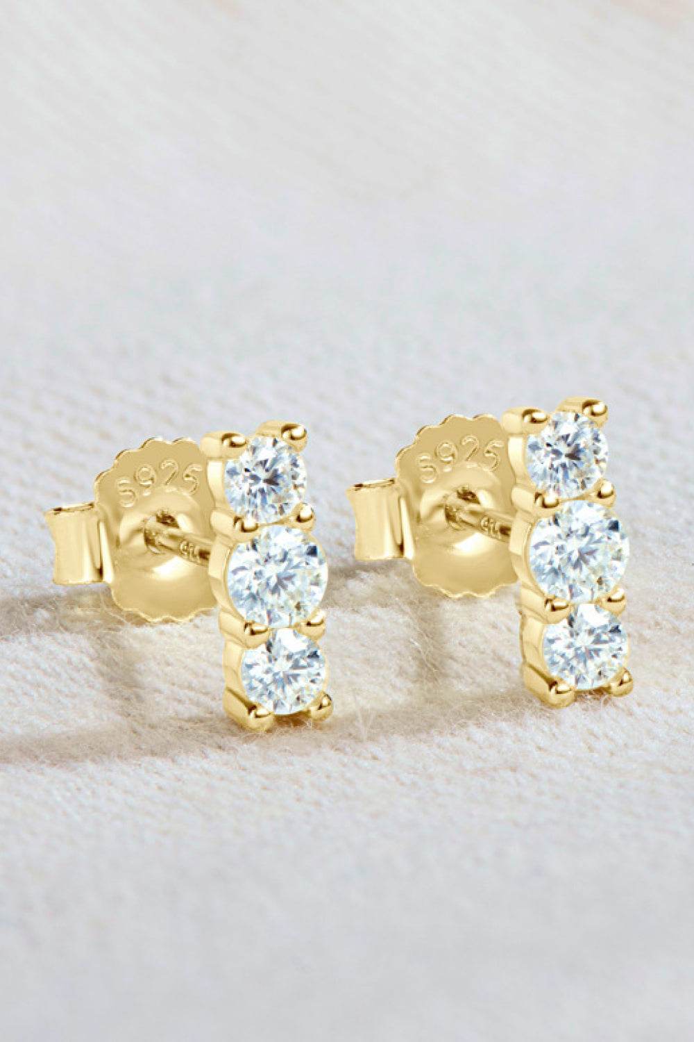 Heartbeat Rhythm 925 Sterling Silver Moissanite Stud Earrings - luxurift