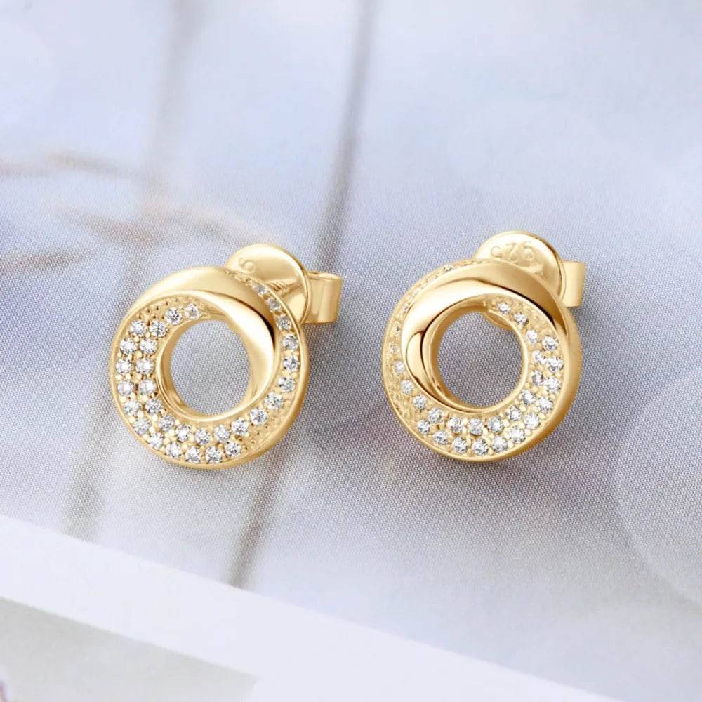 925 Sterling Silver Inlaid Moissanite Stud Earrings - luxurift