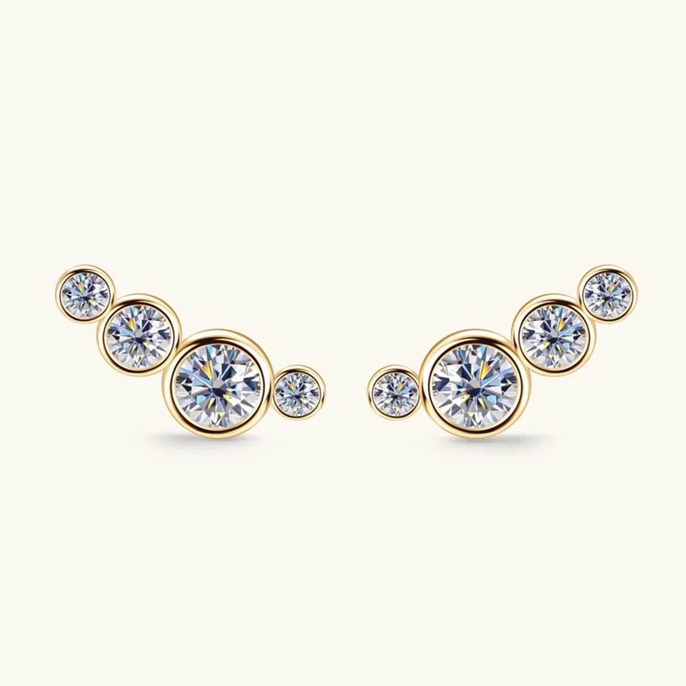Moissanite 925 Sterling Silver Stud Earrings - luxurift