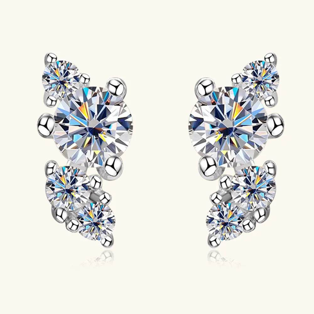 925 Sterling Silver Moissanite Stud Earrings - luxurift