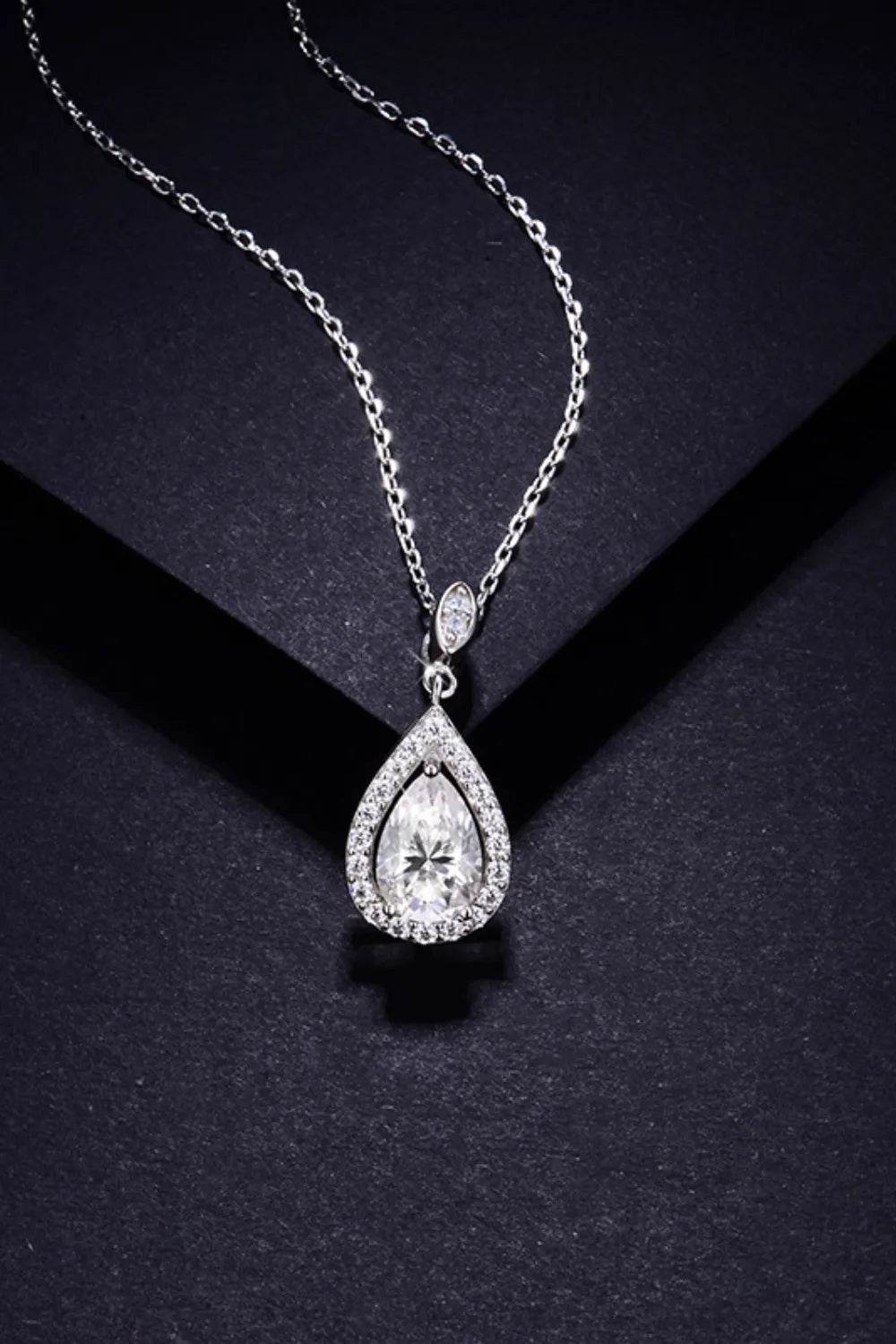 1.5 Carat Moissanite 925 Sterling Silver Teardrop Necklace - luxurift