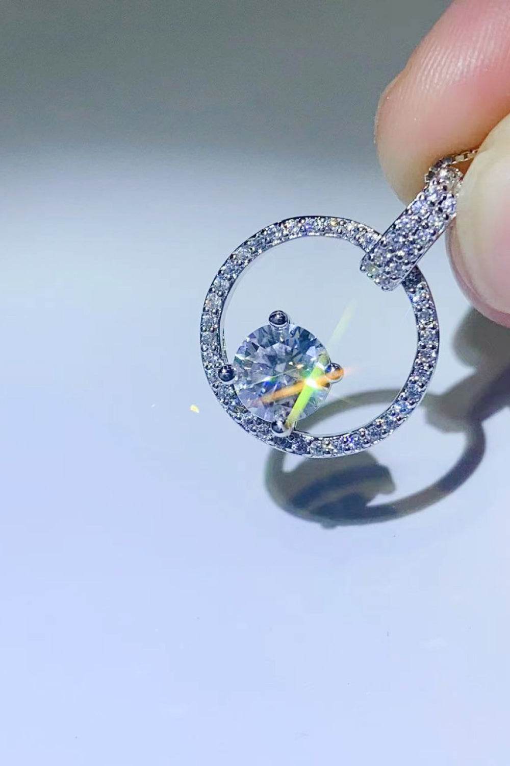 1 Carat Moissanite 925 Sterling Silver Necklace - luxurift