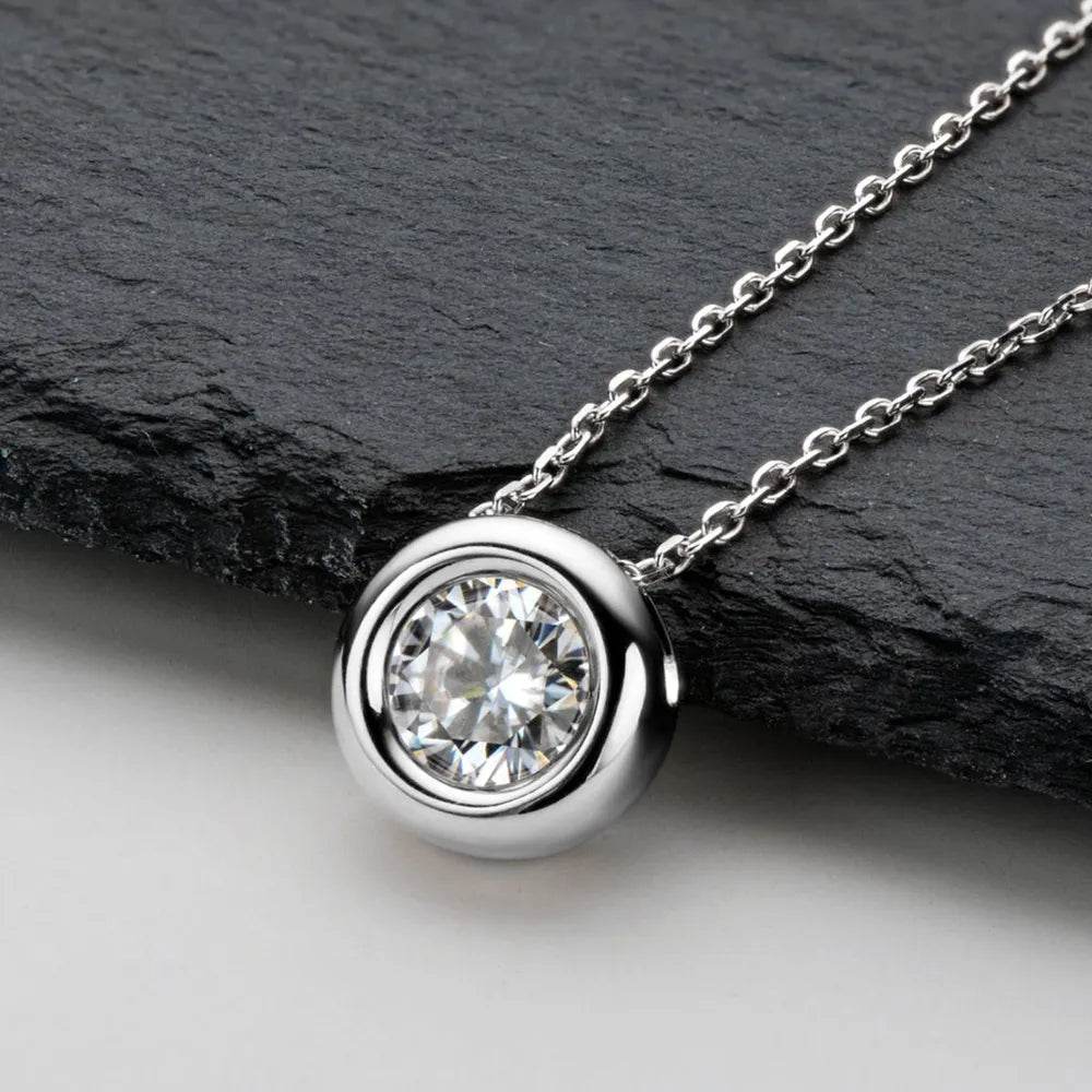 1 Carat Moissanite 925 Sterling Silver Necklace - luxurift