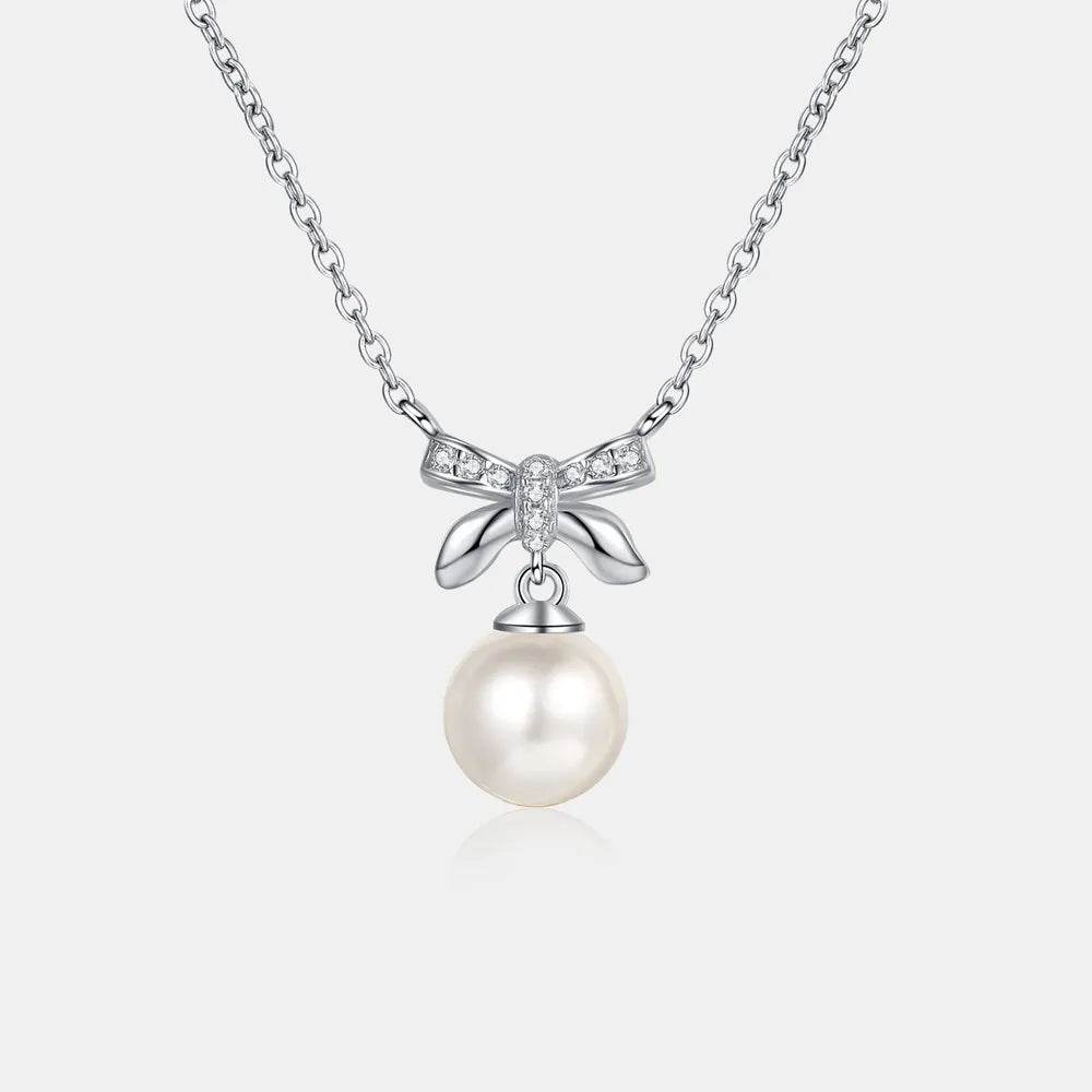 Pearl Pendant Moissanite 925 Sterling Silver Necklace - luxurift