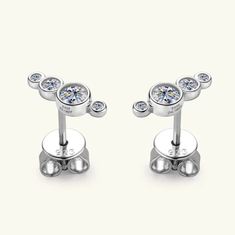 Moissanite 925 Sterling Silver Stud Earrings - luxurift