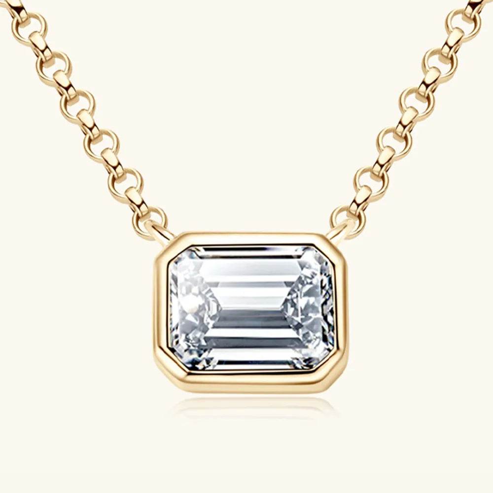 1 Carat Moissanite 925 Sterling Silver Pendant Necklace - luxurift