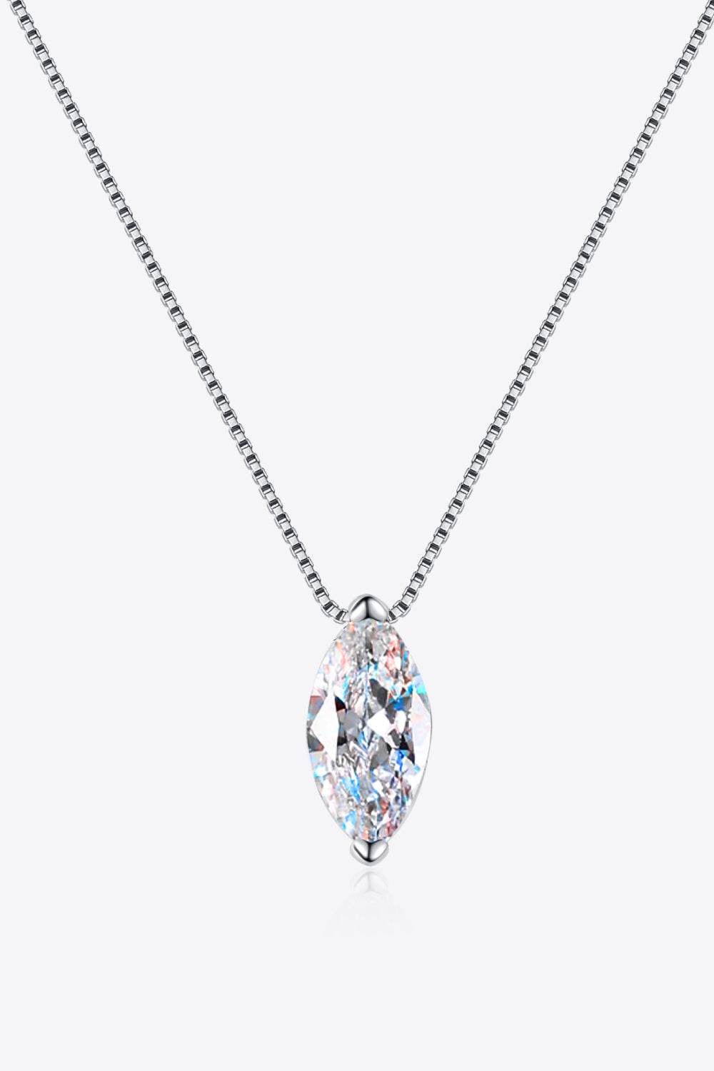 1 Carat Moissanite 925 Sterling Silver Necklace - luxurift
