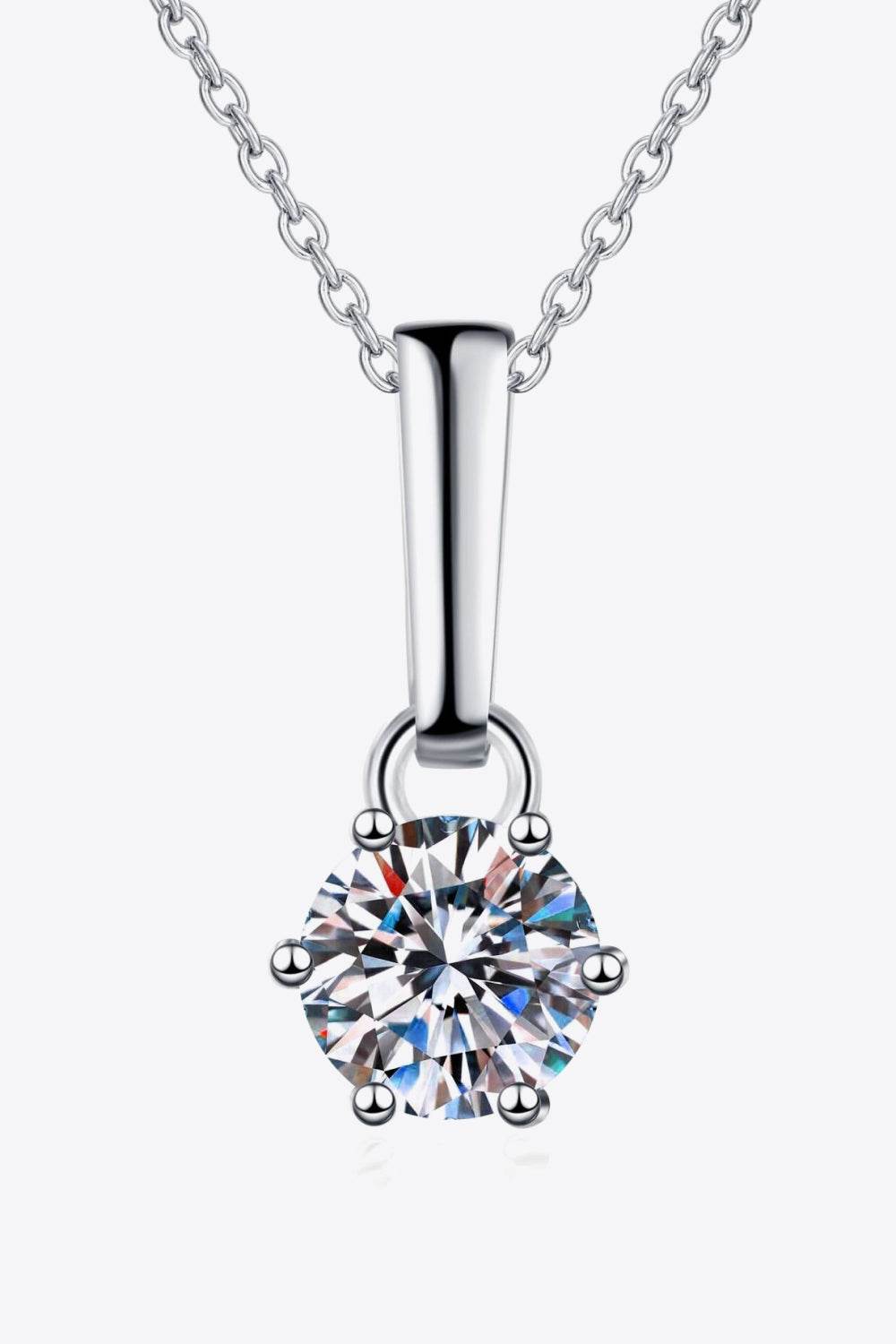 1 Carat Moissanite 925 Sterling Silver Chain-Link Necklace - luxurift