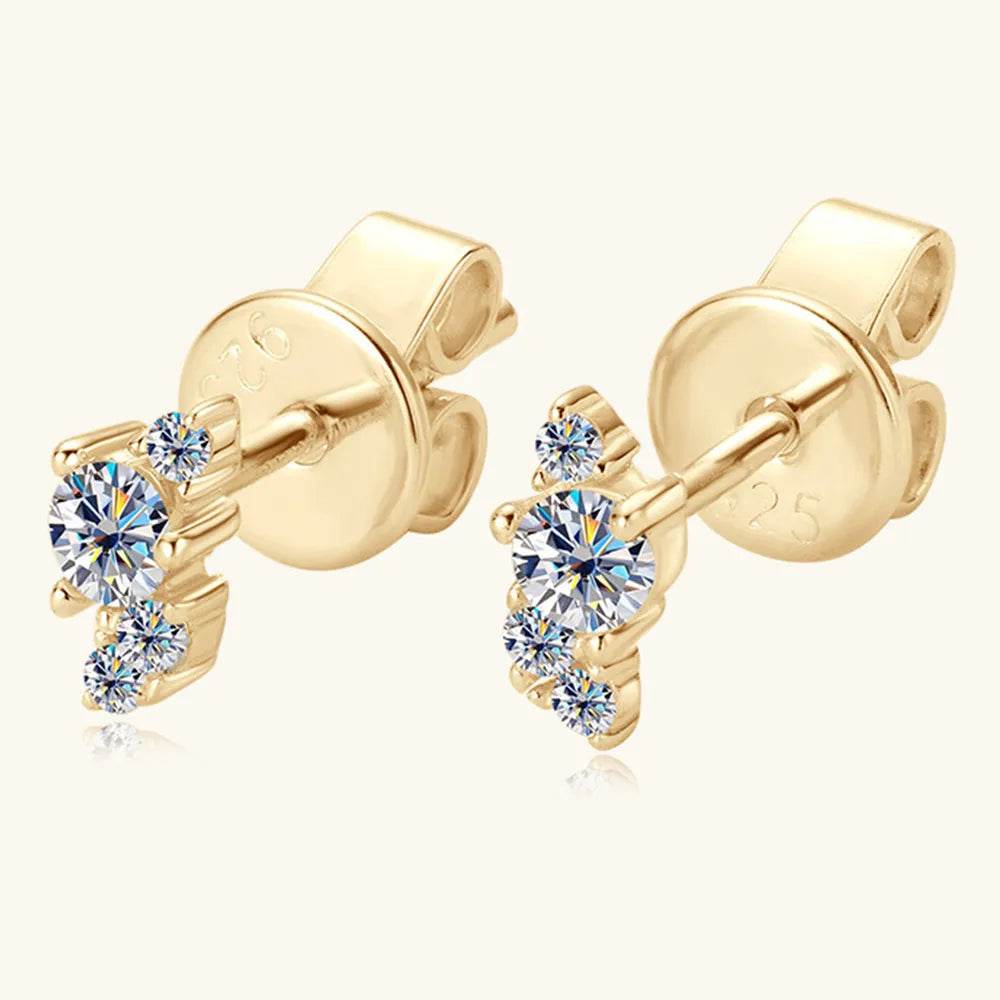 925 Sterling Silver Moissanite Stud Earrings - luxurift