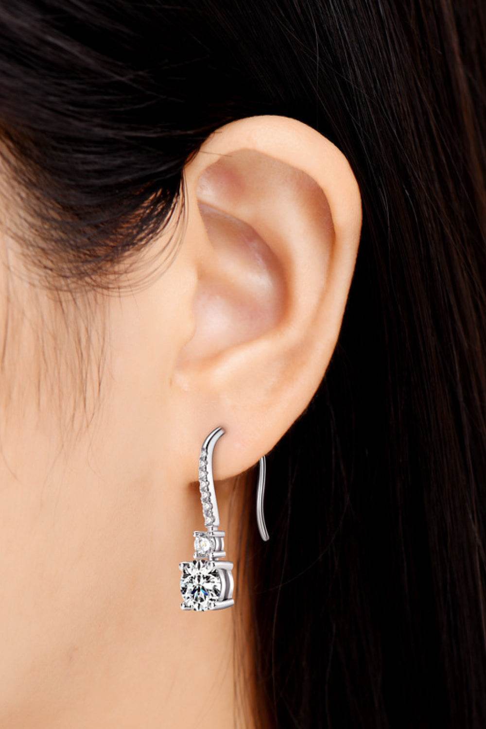 2 Carat Moissanite 925 Sterling Silver Drop Earrings - luxurift