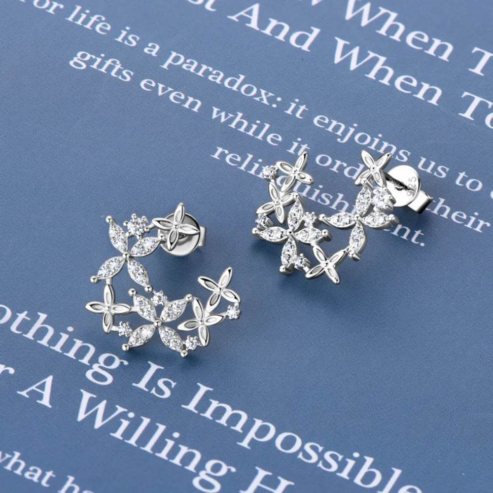 925 Sterling Silver Moissanite Lucky Clover Earrings - luxurift