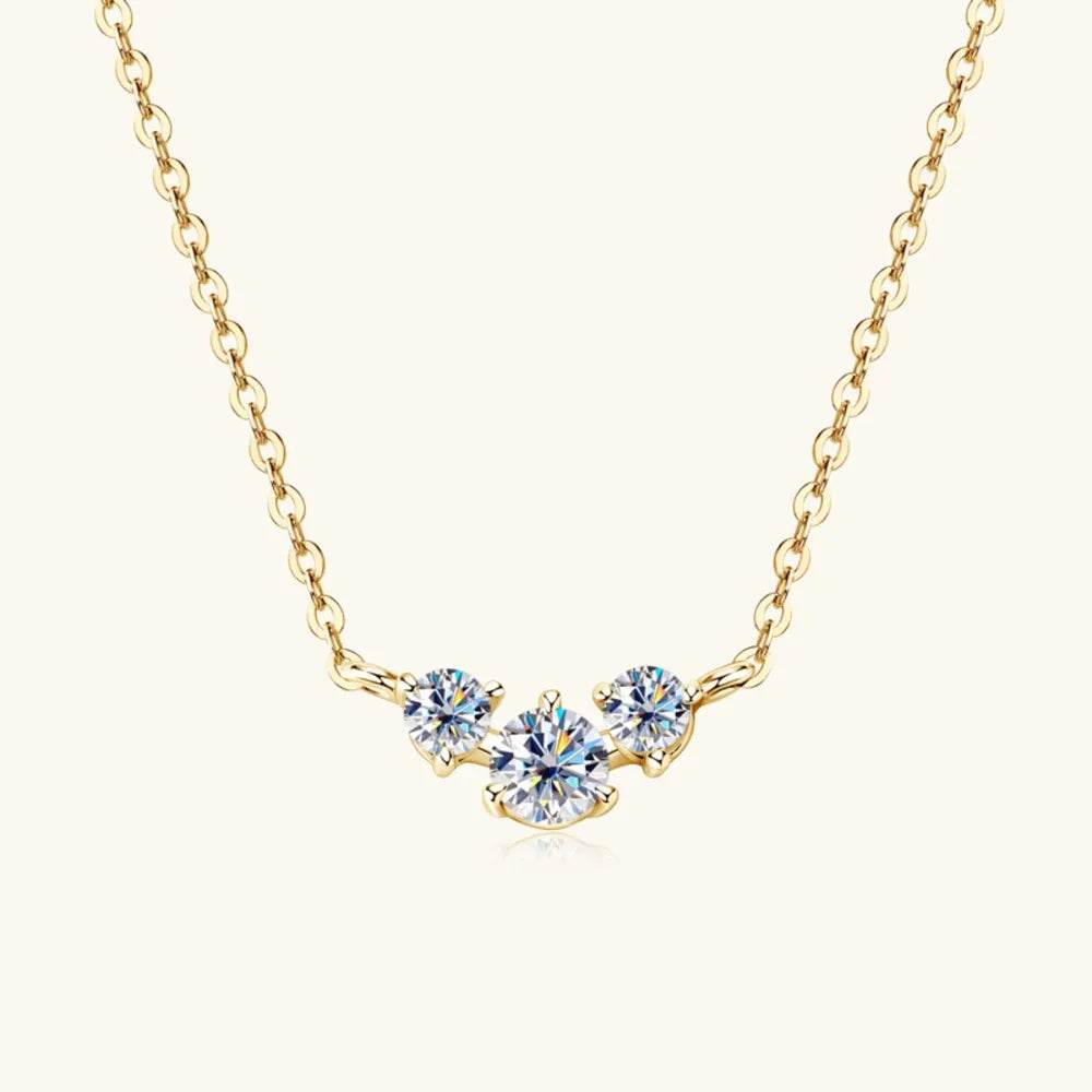 925 Sterling Silver Inlaid Moissanite Necklace - luxurift