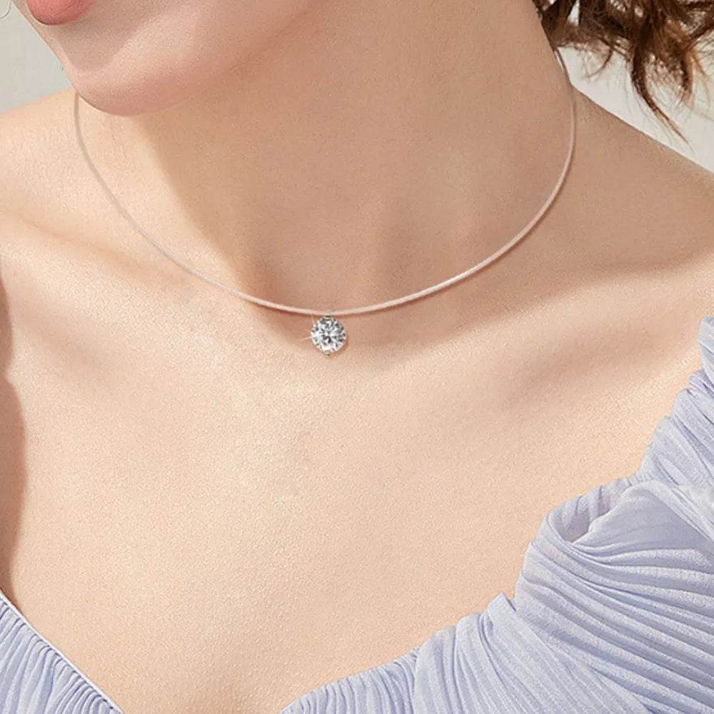 1 Carat Moissanite 925 Sterling Silver Necklace - luxurift