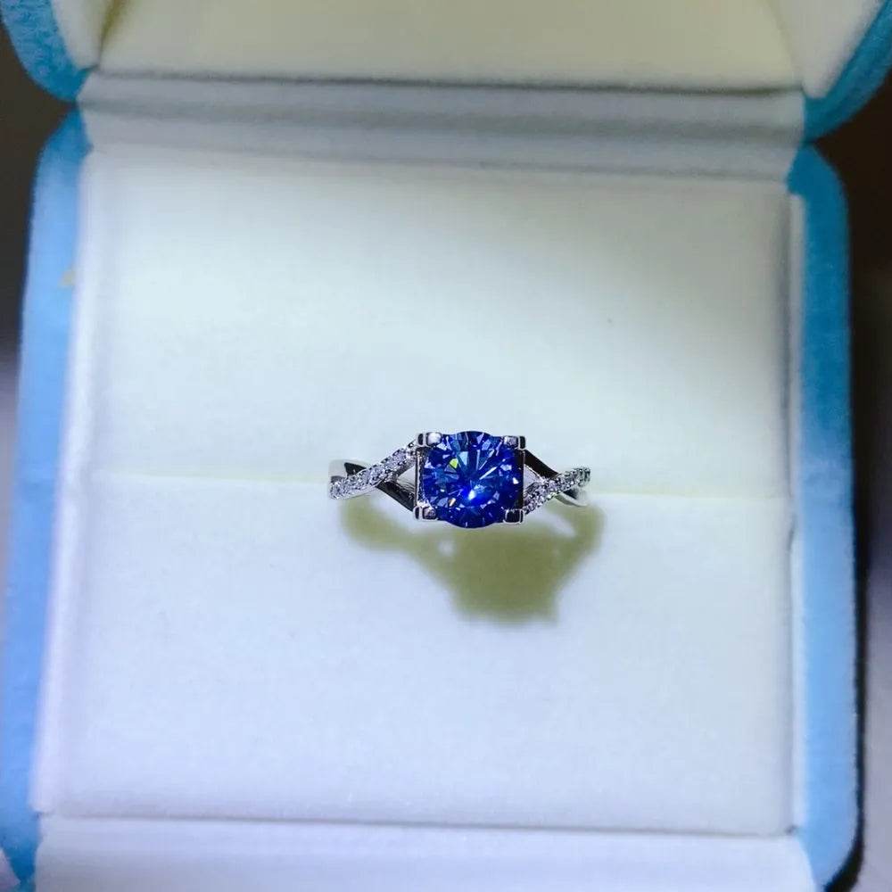 1 Carat Moissanite Crisscross 925 Sterling Silver Ring - luxurift
