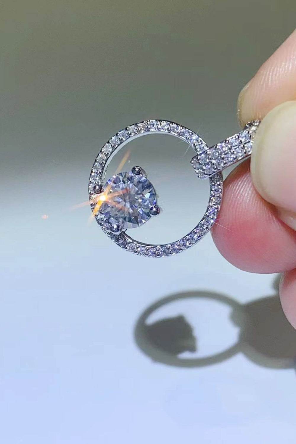 1 Carat Moissanite 925 Sterling Silver Necklace - luxurift