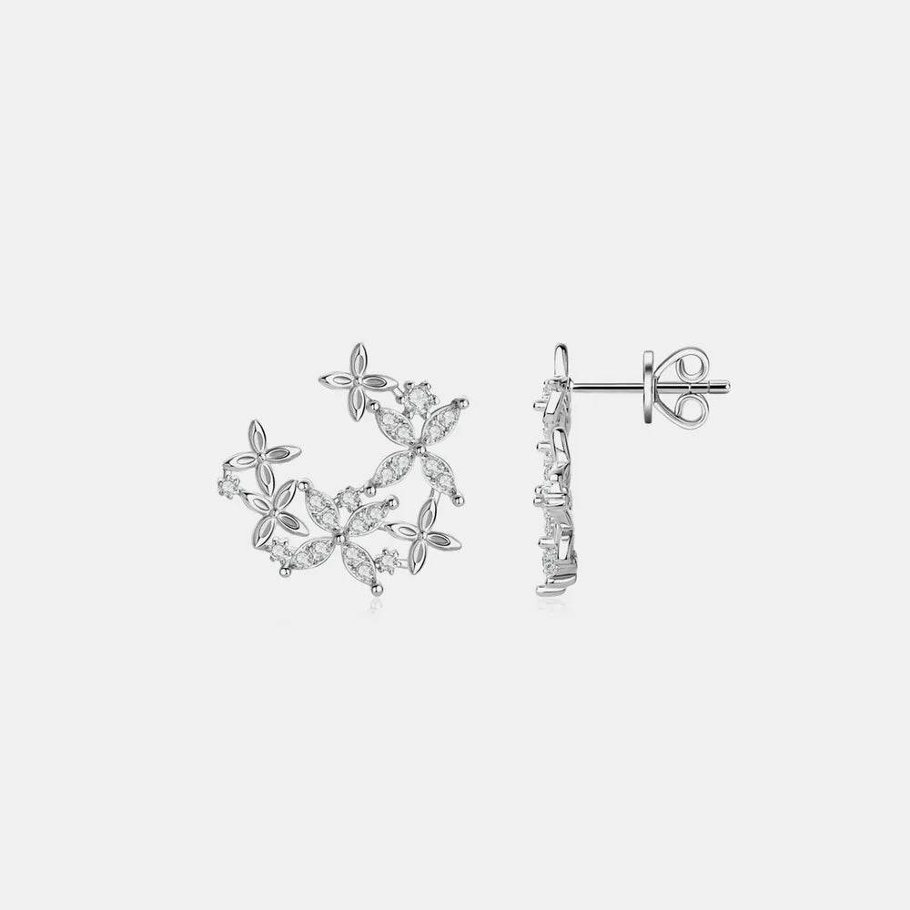 925 Sterling Silver Moissanite Lucky Clover Earrings - luxurift