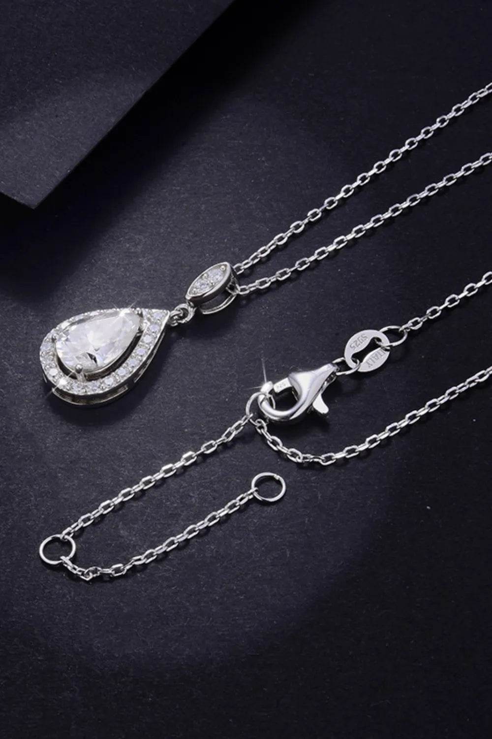 1.5 Carat Moissanite 925 Sterling Silver Teardrop Necklace - luxurift