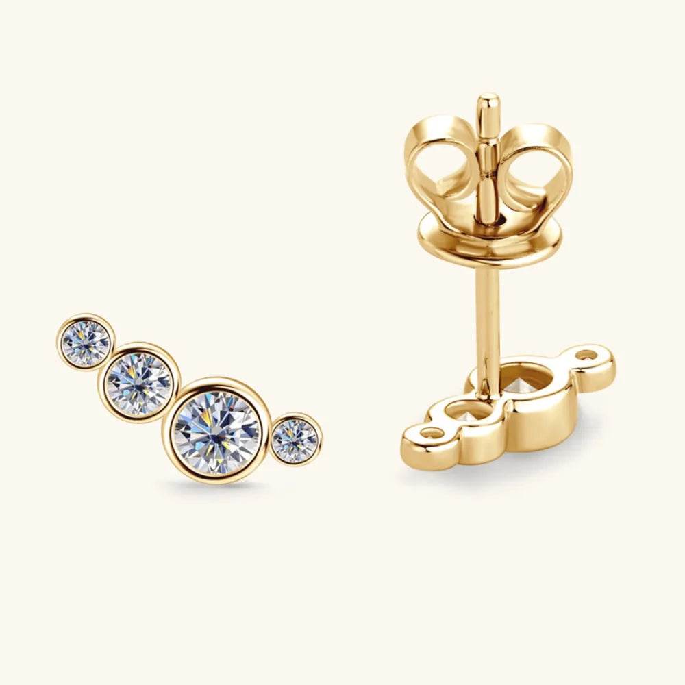 Moissanite 925 Sterling Silver Stud Earrings - luxurift