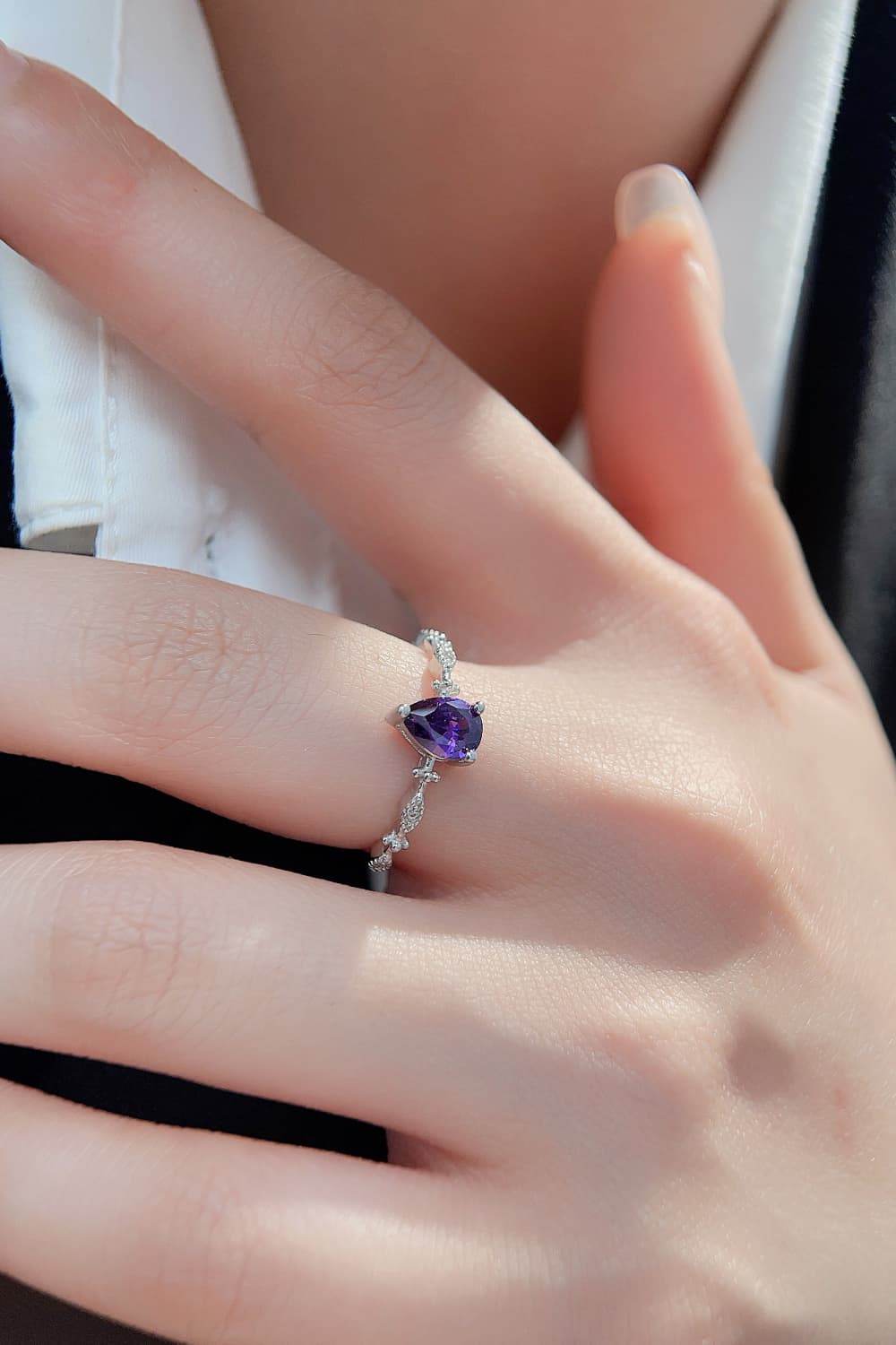 Amethyst 925 Sterling Silver Ring - luxurift