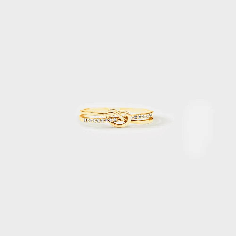 925 Sterling Silver Double-Layered Knot Ring - luxurift