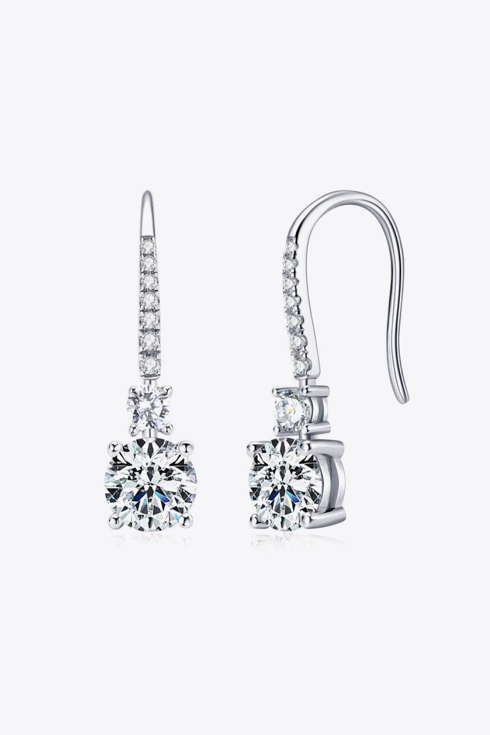 2 Carat Moissanite 925 Sterling Silver Drop Earrings - luxurift